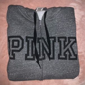 PINK grey zip up